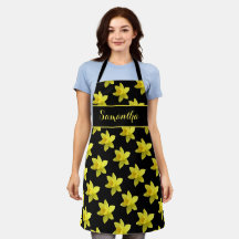 Daffodils Amarelos em Preto Personalizado