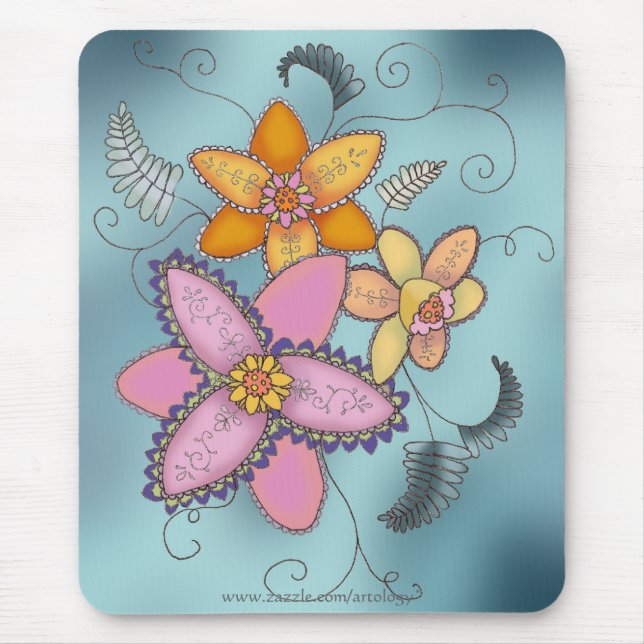 Daffodils coloridos Mousepad (Frente)
