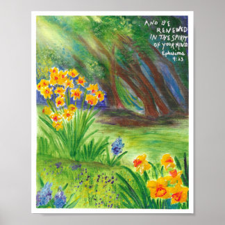 Daffodils com Escritura Poster cristã