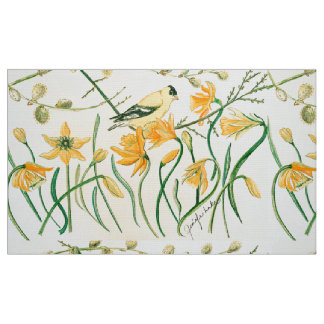 Daffodils e Tecido Goldfinch