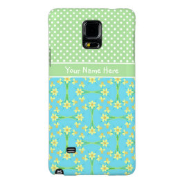 Daffodils em Turquesa, Polcas Brancas em Verde Sua