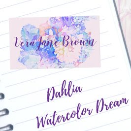Dahlia Buquê Watercolor Cartão de visita