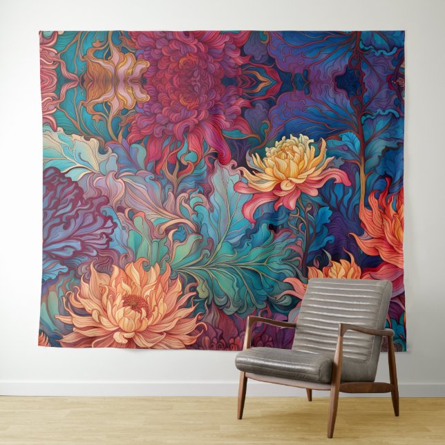 Dahlia Floral Tapeçaria (In Situ (Horizontal))
