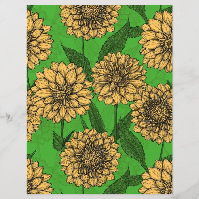 Dahlias em amarelo e verde (Frente)