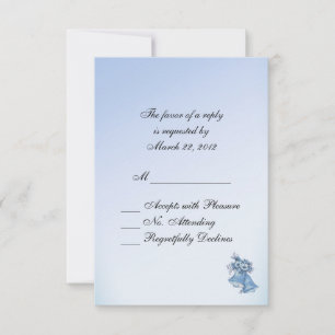 Dainty Blue Wedding Bells RSVP com Entree
