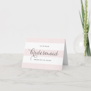 Dainty Script & Pink Listras Agradecimento das Dam