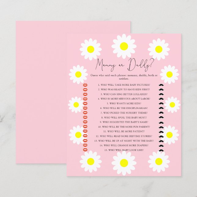 Daisies - chá de bebê mamãe ou papai (Frente/Verso)