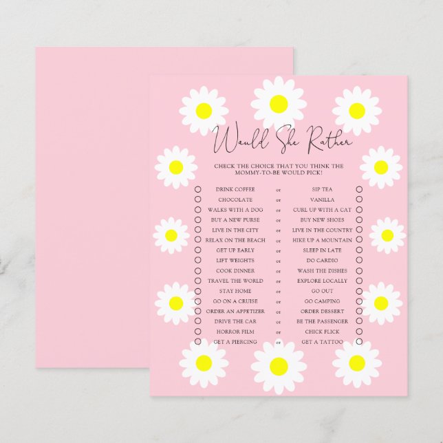 Daisies - Ela poderia preferencialmente jogo de ch (Frente/Verso)