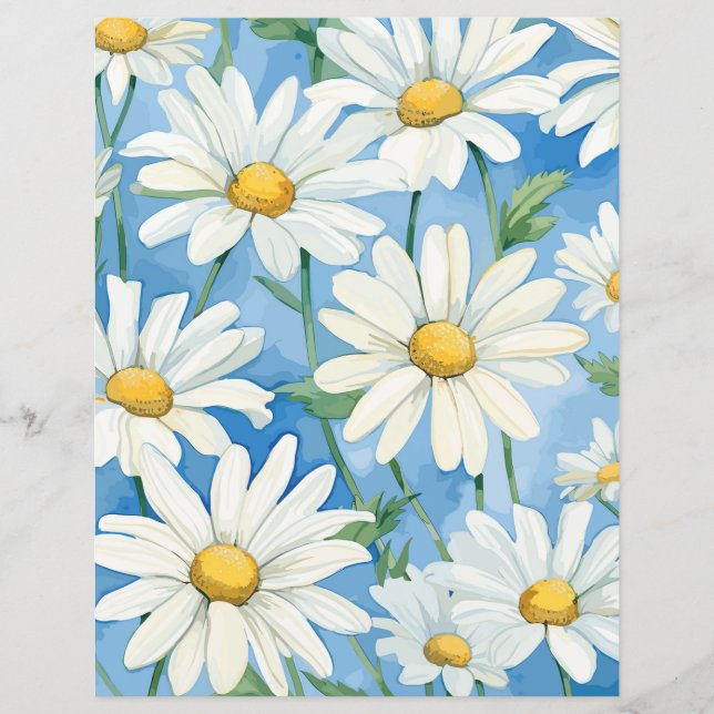Daisies Floral Scrapbooking Paper (Frente)
