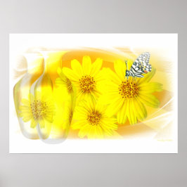 Daisies refletido - Poster de arte