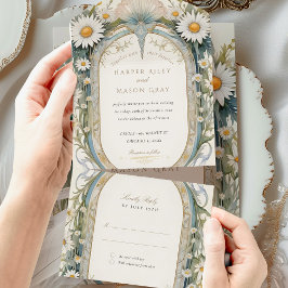 Daisies Wedding RSVP Perforçado
