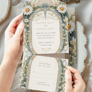 Daisies Wedding RSVP Perforçado
