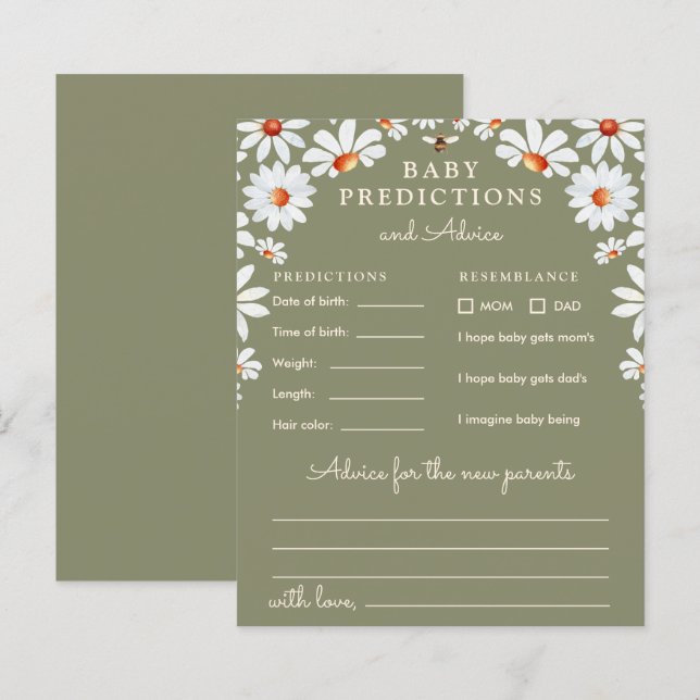 Daisy Baby Predictions & Advice (Frente/Verso)
