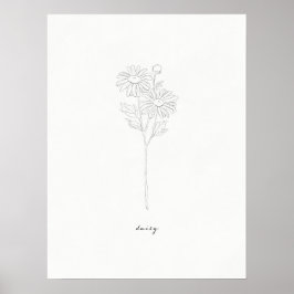 Daisy Birth Flower Impressão