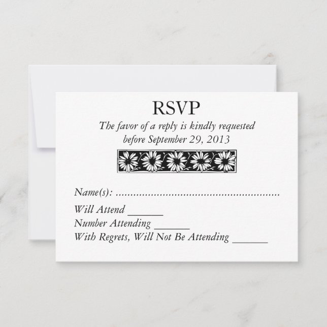 Daisy Border Modern RSVP Resposta Nupcial (Frente)