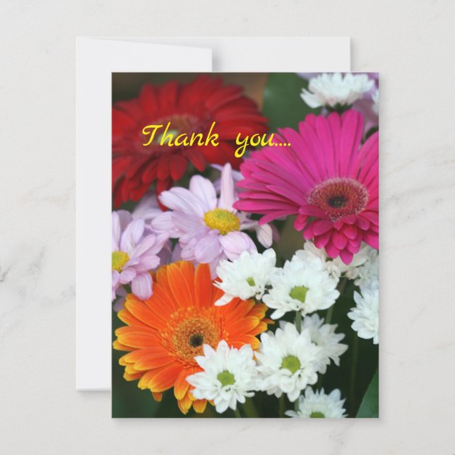 Daisy Buquê Floral Flat Cartões de agradecimentos (Frente)