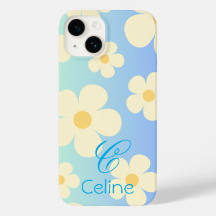 Daisy Cute floral, cor azul-de-laranja personaliza