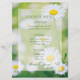 Daisy Daisies Fllower Floral Summer Menu