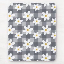 Daisy Days Mousepad - Gingham Negro