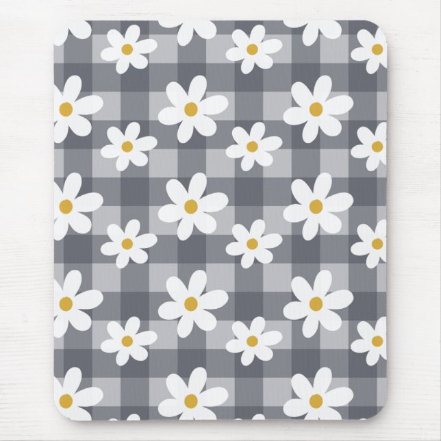 Daisy Days Mousepad - Gingham Negro (Frente)