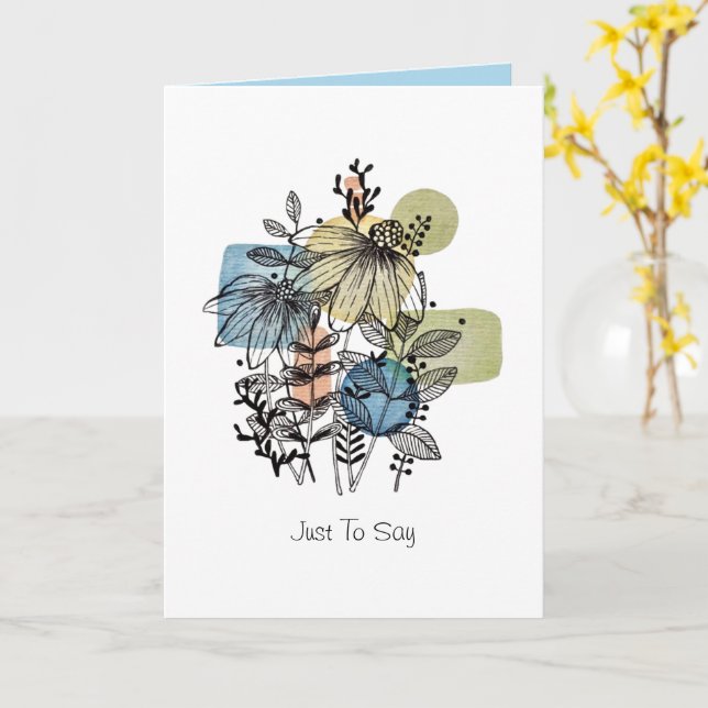 Daisy Doodle Em Tinta E Cartão De Água (Flor Amarela)