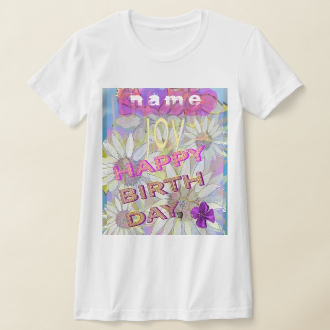 Daisy e Daffodils: Personalize o T-Shirt de Aniver (Postura )
