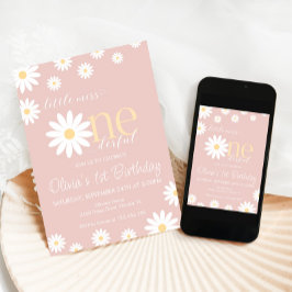Daisy First Birthday Convite Boho Retro Daisy