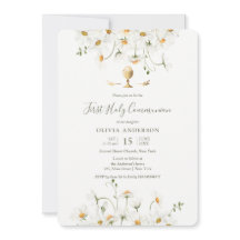 Daisy First Communion Floral Convite