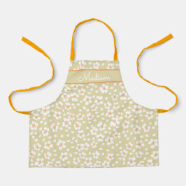 Daisy Floral Girls Name Personalizado Apron