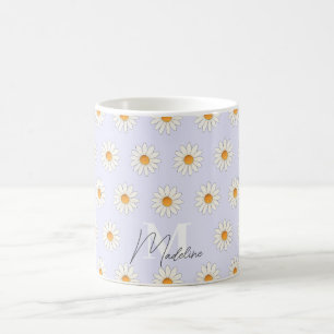 Daisy Floral Mug - Xícara de café estético