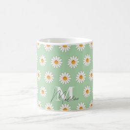 Daisy Floral Mug - Xícara de café estético