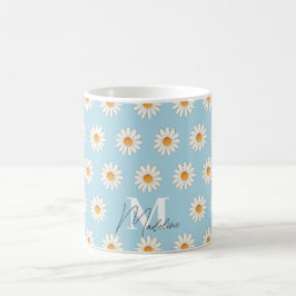 Daisy Floral Mug - Xícara de café estético