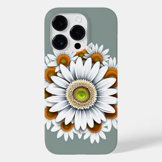 Daisy Flower (A digital rendering of a phone case featuring a floral design. )