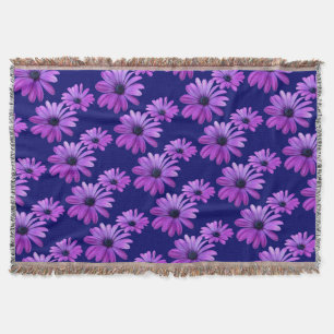 Daisy Flower Blanket Purple Daisies lança cobertor