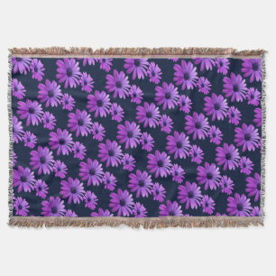 Daisy Flower Blanket Purple Daisies lança cobertor
