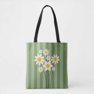 DAISY GREEN - Bandas de Tote de Stripes & Daisies