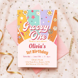 Daisy Groovy One - Convite para primeiro aniversar