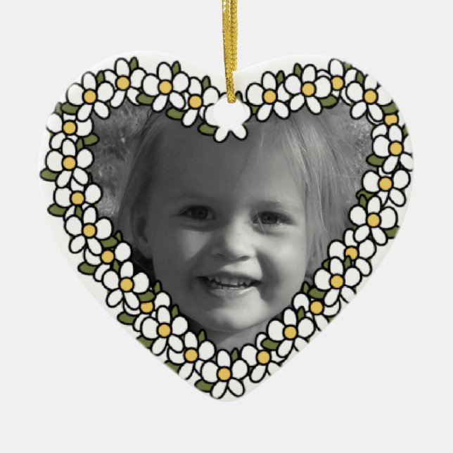 Daisy Heart Adicionar Ornamento de Keepsasait Pers (Frente)