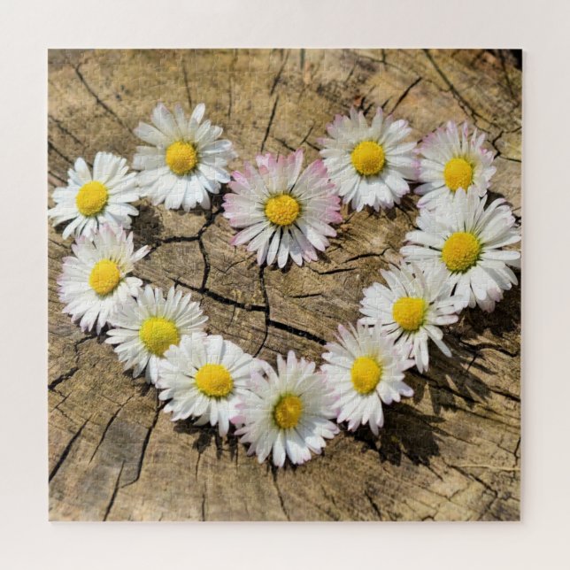 Daisy Heart Jigsee Quebra-cabeça Love Gift (Horizontal)