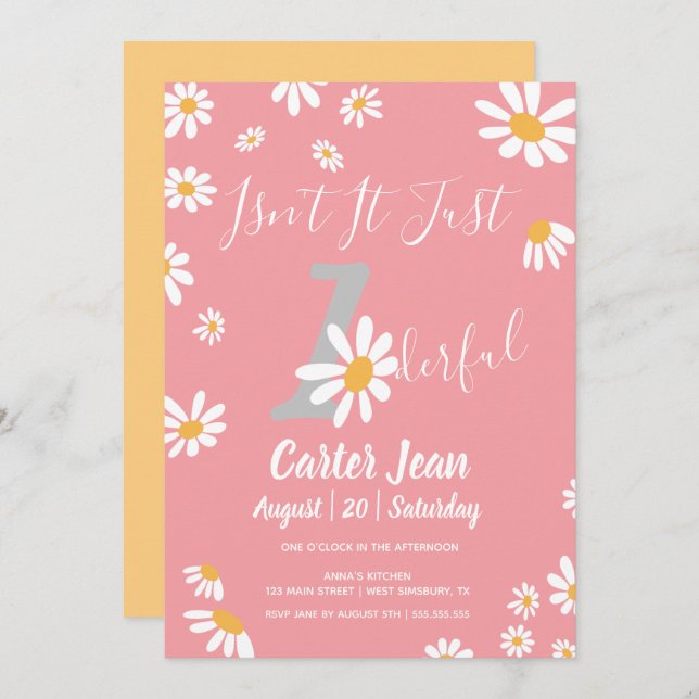 Daisy Hippie Baby Maravilhoso Primeiro Aniversário (Frente/Verso)