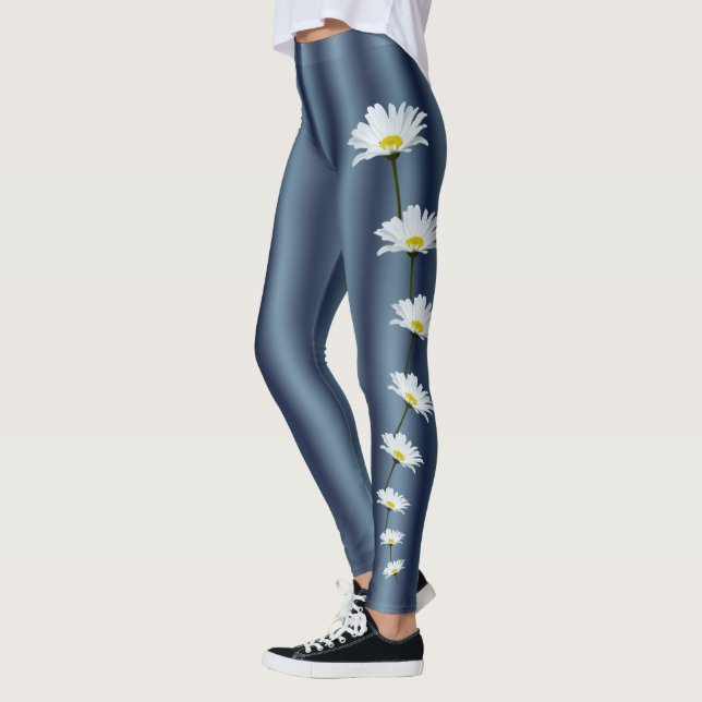 Daisy Leggings White Daisy Stretchy Pants (Esquerda)