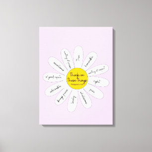 Daisy Philippians 4:8 Canvas decorativa