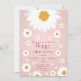 Daisy Pink Qualquer Convite De Aniversário De Idad