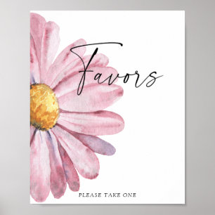 Daisy rosa favorece Poster