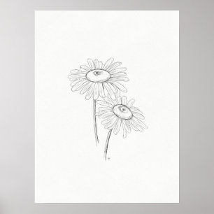 Daisy Sketch Art Impressão