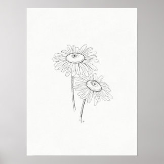 Daisy Sketch Art Impressão