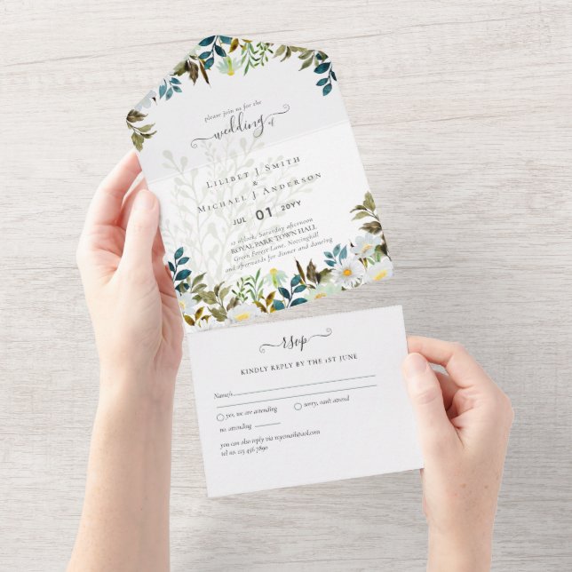 Daisy Wildflower Greenery Wedding (Tearaway)