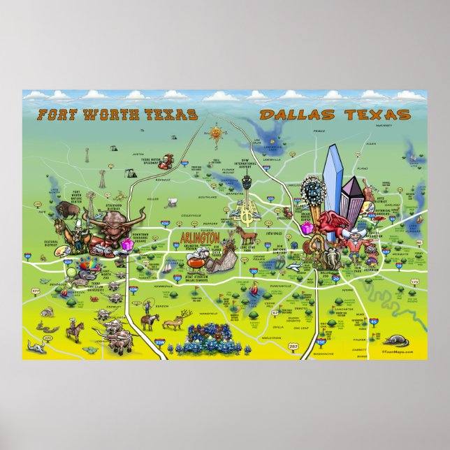 Dallas Fort Worth Poster (Frente)