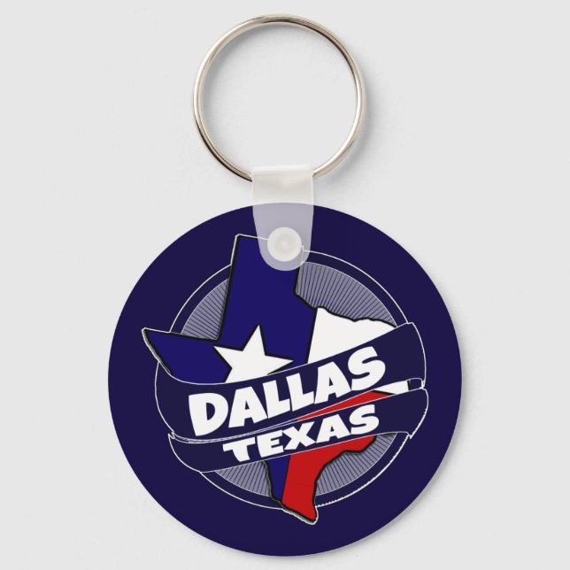 Dallas Texas flag burst chaveiro (Frente)