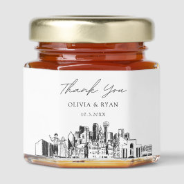Dallas Texas Wedding Skyline Obrigado Querido Favo